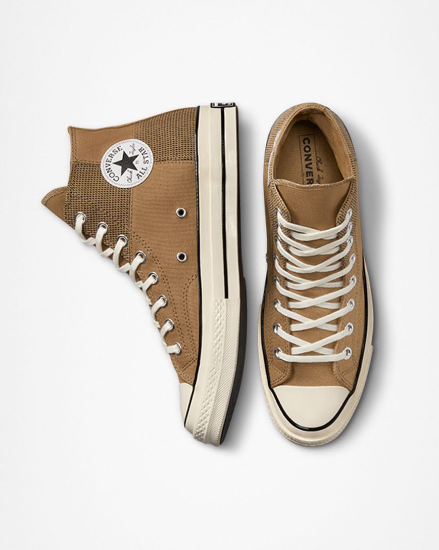 Dámské Boty Vysoké Converse Chuck 70 Patchwork Hnědé Černé | CZ RMPL76